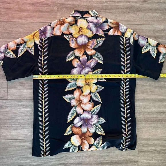 Pierre Cardin Men's Multicolor Floral Short Sleeves Button Down Shirt Size Large - Picture 5 of 5